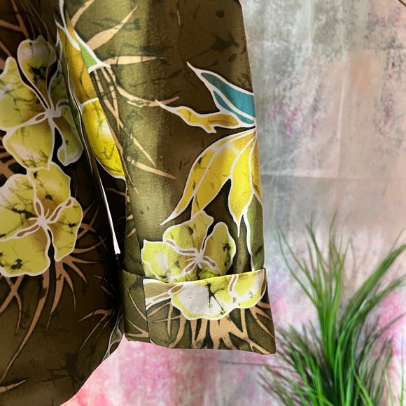 📌Peck & Peck Stunning Floral Silk Blend Blazer - Jacket with 3/4 Sleeves - Picture 5 of 12